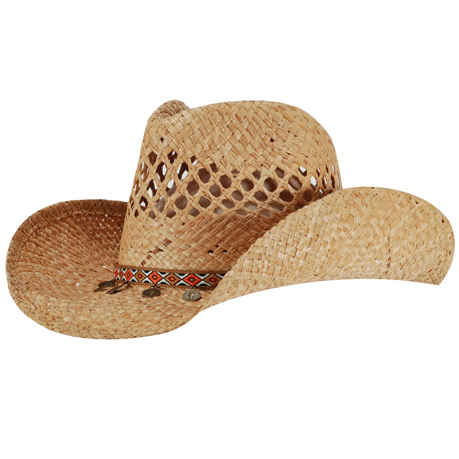 **Western Straw Cowboy & Cowgirl Hats for Women & Men – Wide Brim Panama Sun Hat for Summer Beach, Outdoor, and Country Style**