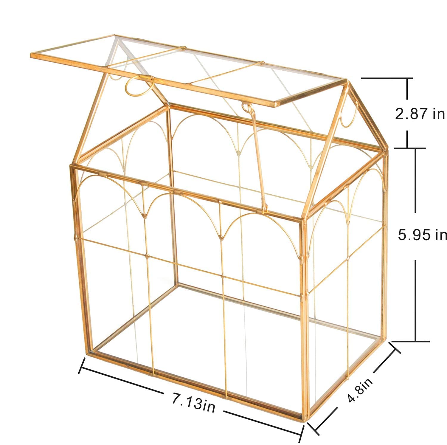 Glass Geometric Plant Terrarium for Succulents & Air Plants - Home, Office & Garden Decor (Gold House) | Perfect for Indoor Greenery, Wedding Centerpieces & Modern Interior Design