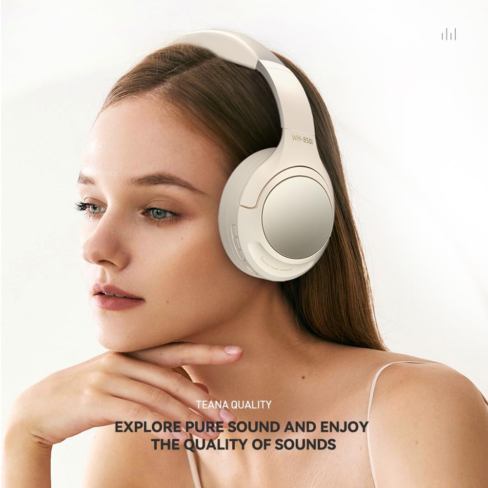 Wireless Gaming Headphones with Microphone - RGB HiFi Stereo Bass, Bluetooth 5.3 for PS4, PS5, PC & Mobile - Perfect for Gaming, Streaming & Work Calls (White)