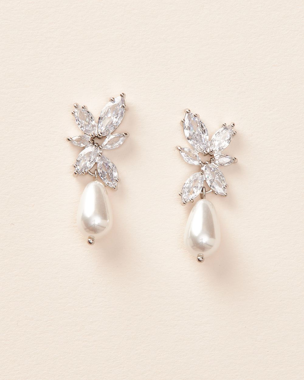 Mirabella Elegant Pearl Drop Earrings for Women - Sterling Silver Dangle Earrings for Wedding, Party & Special Occasions