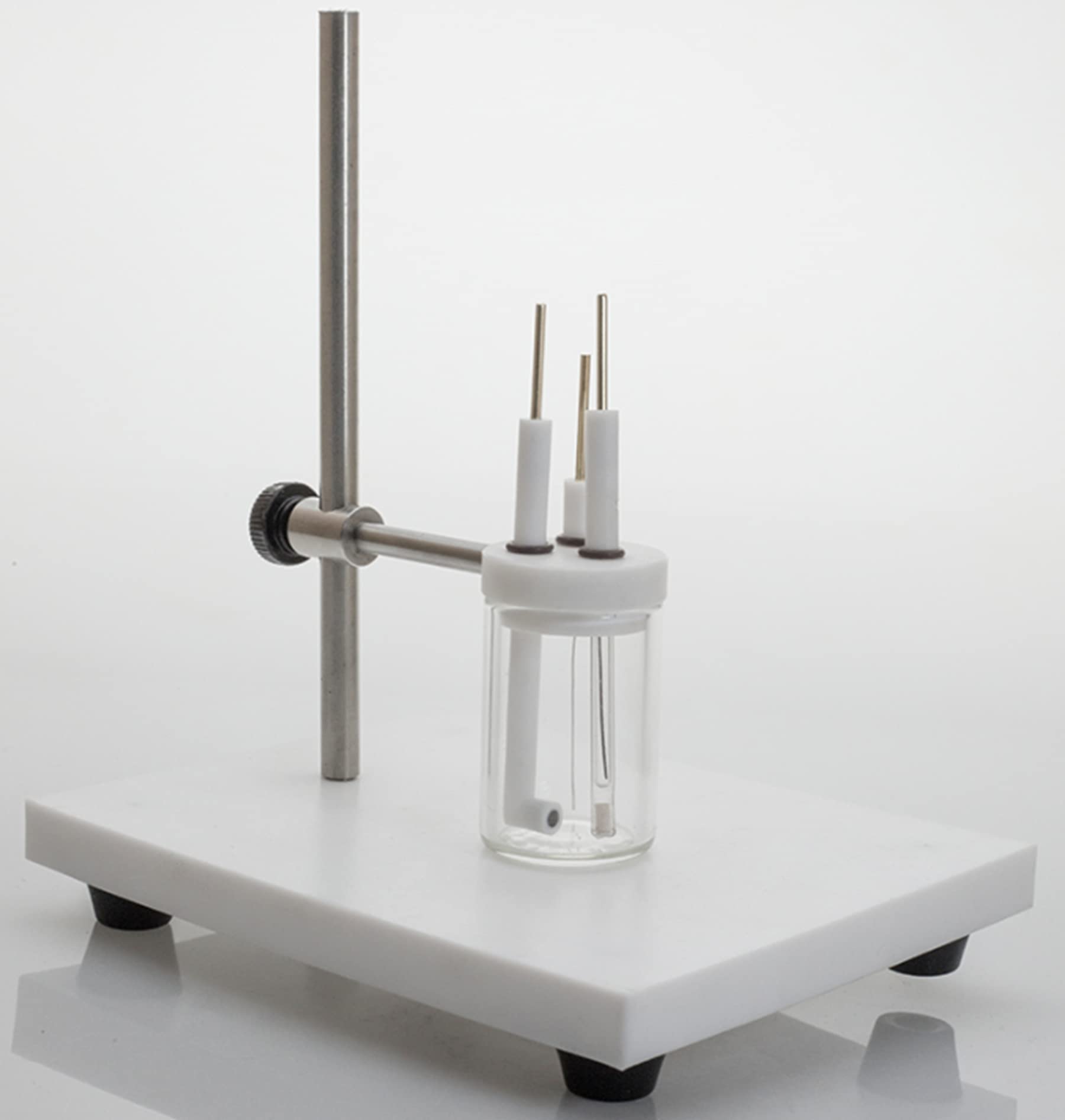 1PC T0101 Stainless Steel Electrode Stand - 25ml/50ml/150ml Electrolytic Cell with Stand (Electrode Not Included) - Rugin Capillary Tube - Perfect for Chemistry Labs & Electrolysis Experiments