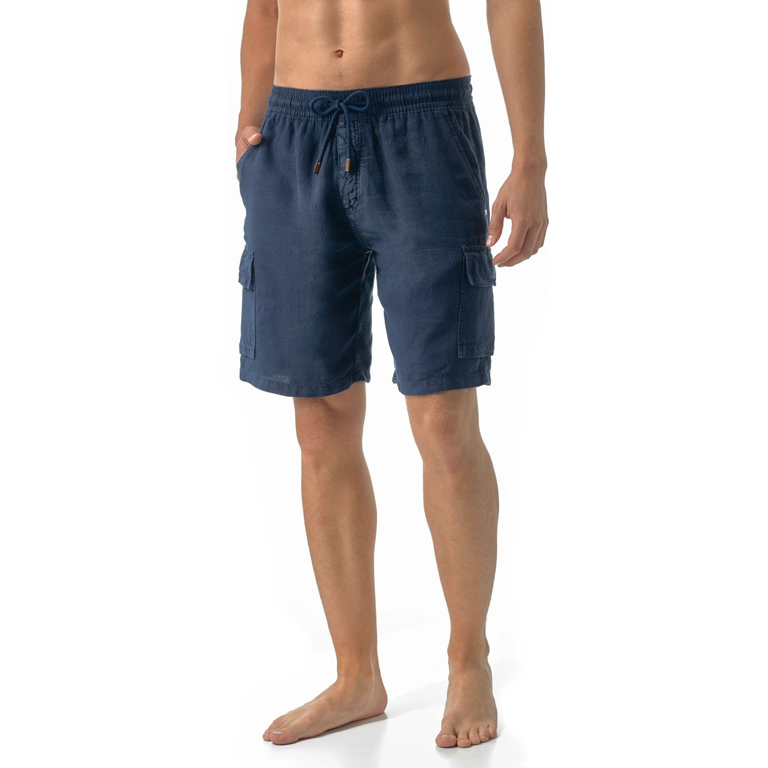 Vilebrequin Men's Solid Linen Bermuda Shorts - XS Size | Comfortable Summer Beachwear & Casual Outing Shorts for Men