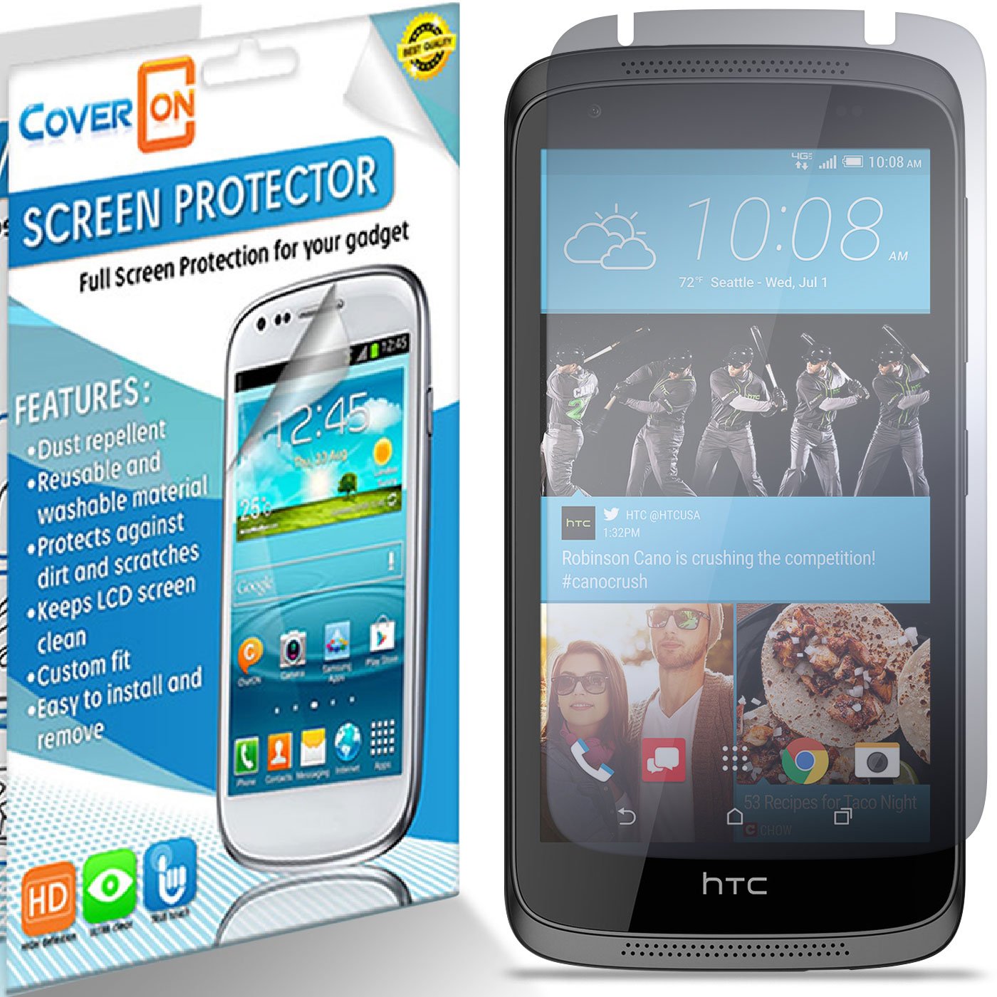 Desire 526 Screen Protector 3 Pack - HD Clear Protective Film for HTC Desire 526 [VisiGuard Series] - Perfect for Everyday Use, Travel & Work Protection