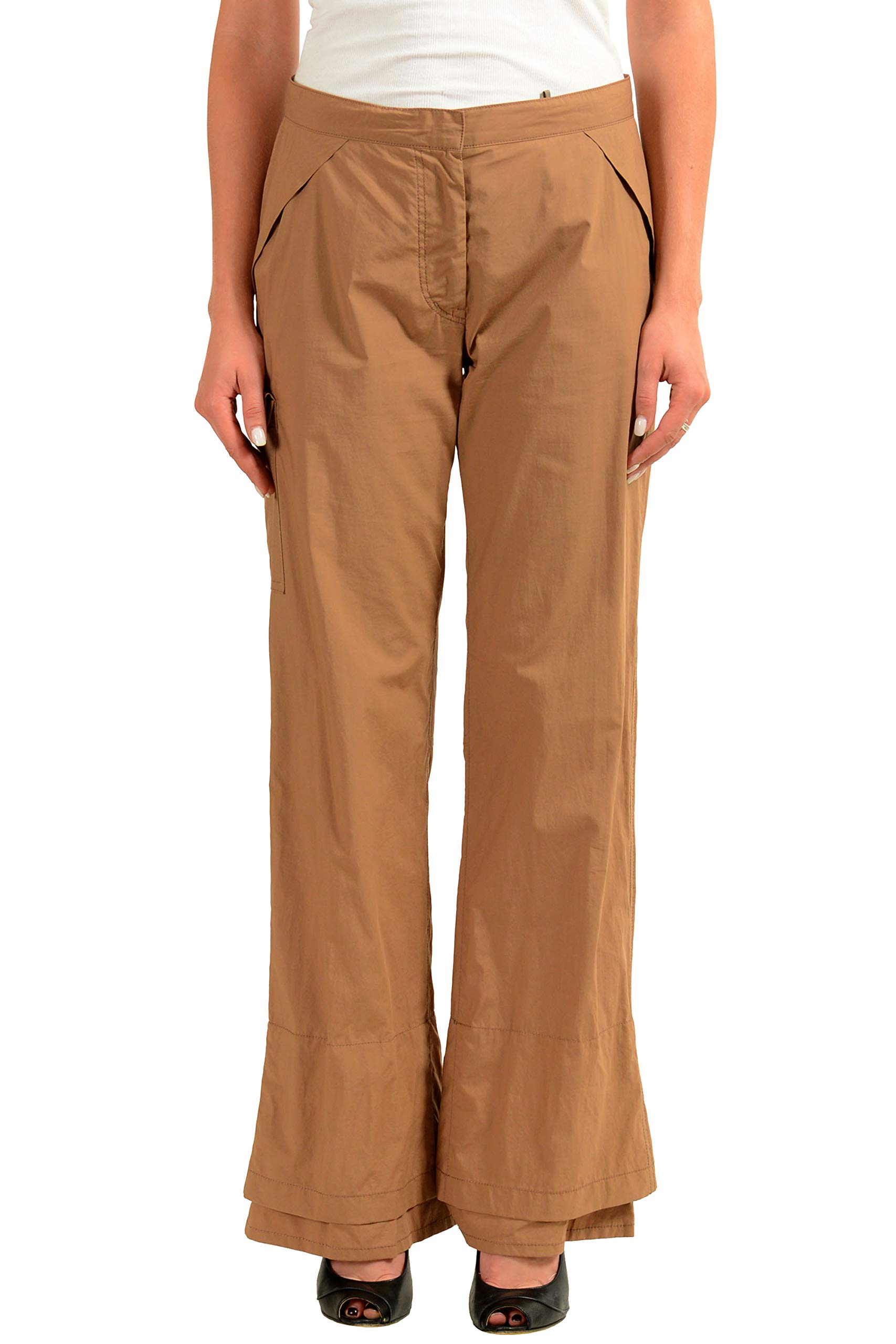 Jil Sander Women's Brown Casual Pants - Size US 0 (IT 36) | Comfortable High-Waist Trousers for Work, Travel & Everyday Wear
