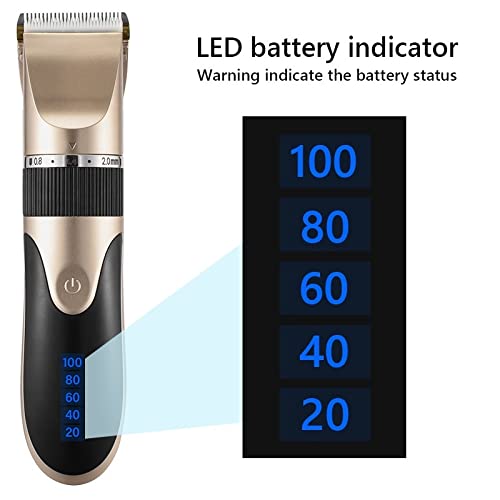Professional Hair Clippers for Men - Rechargeable Barber Beard Trimmer with Ceramic Blades, Low Noise Hair Cutting Machine for Adults & Kids (Gray) - Perfect for Home Haircuts, Salon Styling & DIY Grooming
