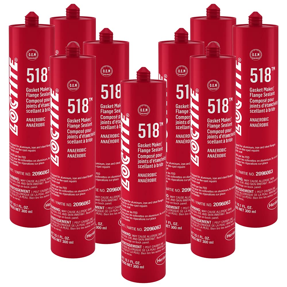 Loctite 518 Gasket Maker Flange Sealant - 300 ml Tube (10-Pack) | High-Temp Automotive & Industrial Sealant for Engines, Pumps & Pipe Flanges