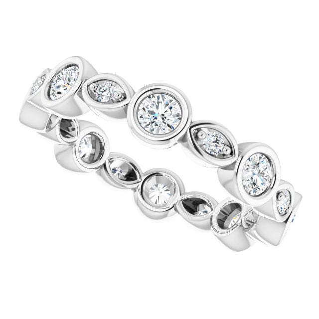 1.00 Carat Round Diamond Eternity Band Bezel Set Ring - Perfect for Anniversaries, Weddings & Special Occasions
