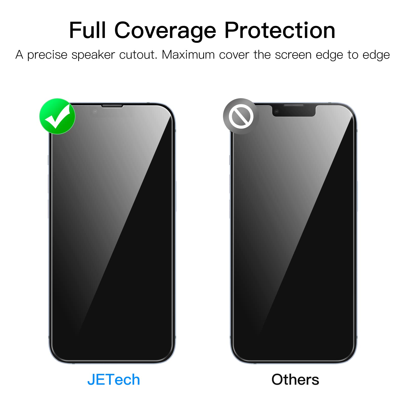 JETech iPhone 16e 2025 & iPhone 14 6.1-Inch Tempered Glass Screen Protector - 9H Hardness, Full Coverage, HD Clear, Case-Friendly (3-Pack) - Perfect for Everyday Use, Gaming, and Work Protection