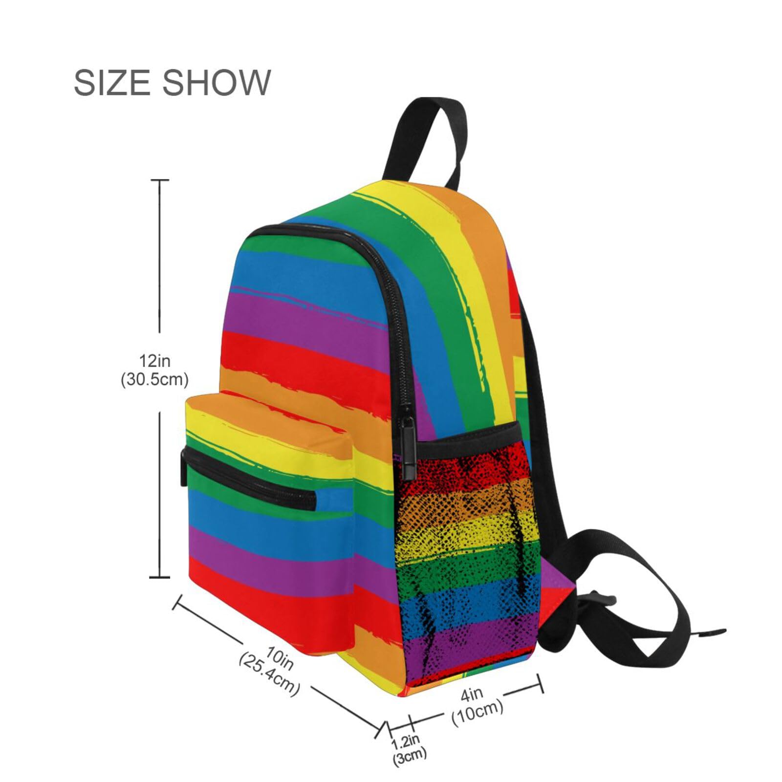 Rainbow Striped Kids Backpack - Lightweight Toddler Book Bag for Preschool, Kindergarten & Daycare - Durable Travel Backpack for Boys & Girls - Perfect for School, Outings & Carrying Toys