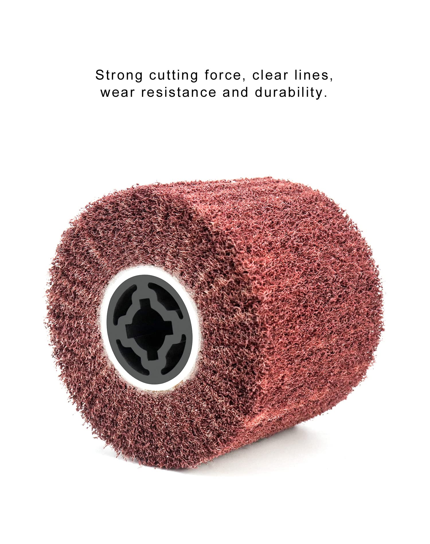 QWORK 60 Grit Non-Woven Abrasive Flap Wheels 4 Pack - Heavy Duty Polishing & Burnishing Tools for Stainless Steel, Metal Finishing, Wire Drawing - Achieve Smooth Mirror Finish - Perfect for Automotive, Jewelry & DIY Metal Projects