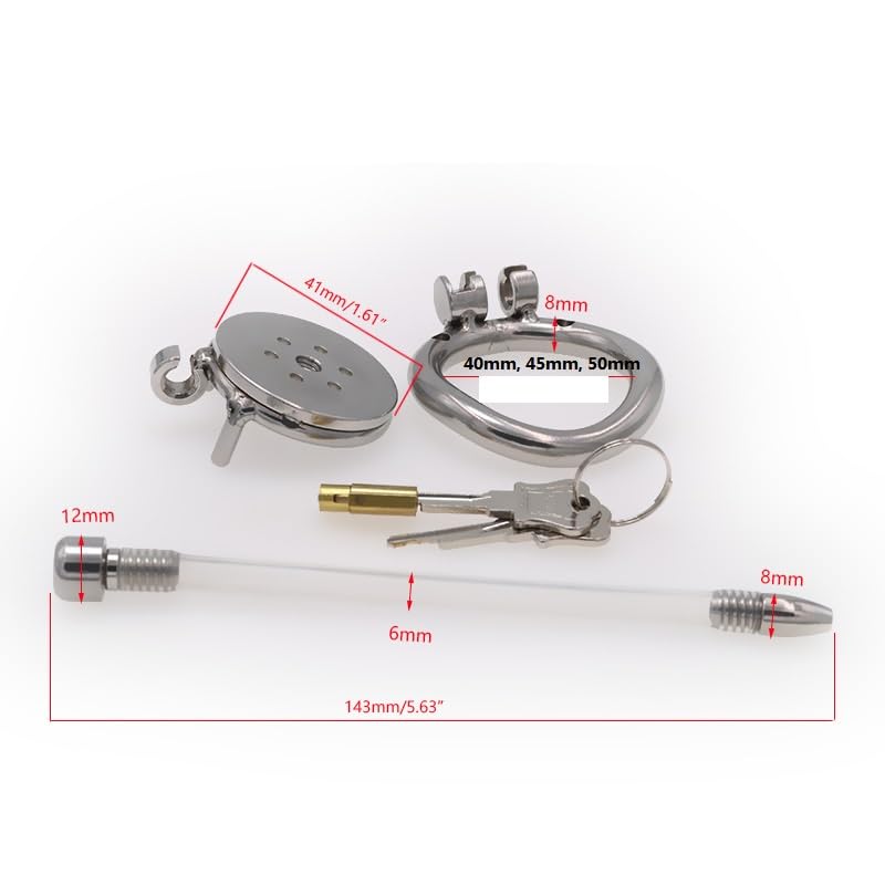 Premium Stainless Steel Chastity Cage with Urethral Catheter - Male Chastity Device, Beginner-Friendly Penis Cage, SM Bondage Ring for Couples - Perfect for BDSM Play & Long-Term Wear