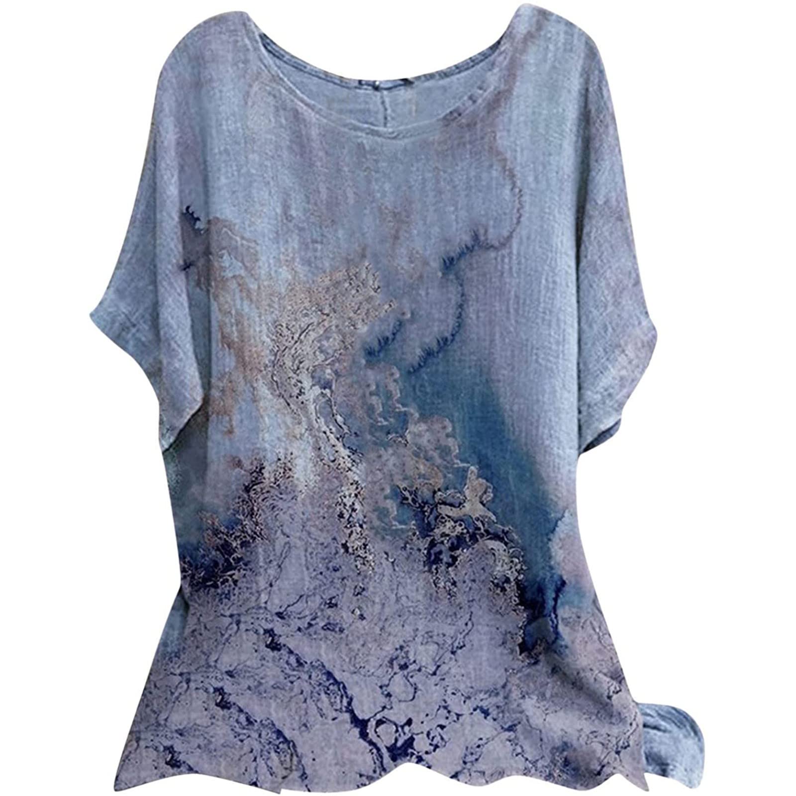 Women's Floral Printed Short Sleeve T-Shirt - Summer Casual Crew Neck Loose Top | Perfect for Beach Outings, Picnics & Everyday Wear