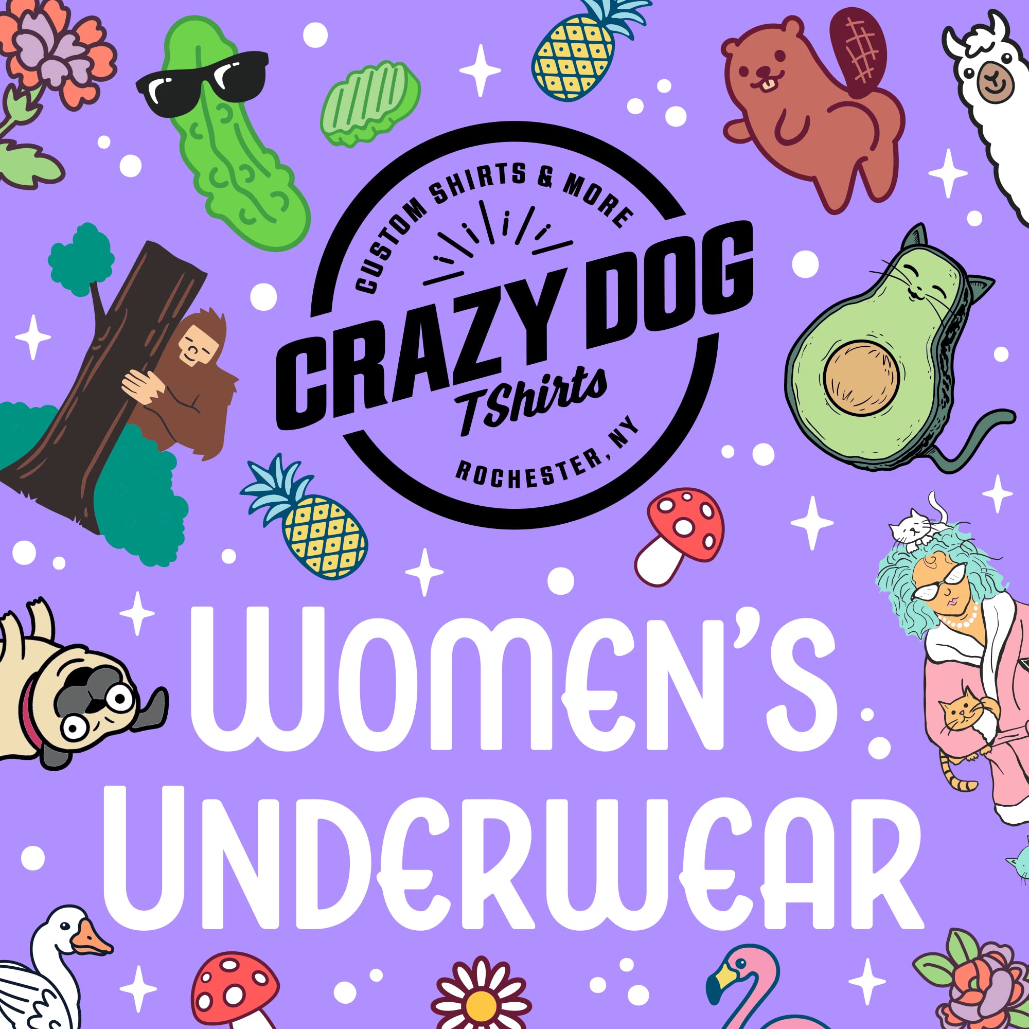 Funny Christmas Bikini Briefs for Women - Crazy Dog Naughty Nice Panties | Cute & Comfortable Underwear for Holiday Parties & Gifts