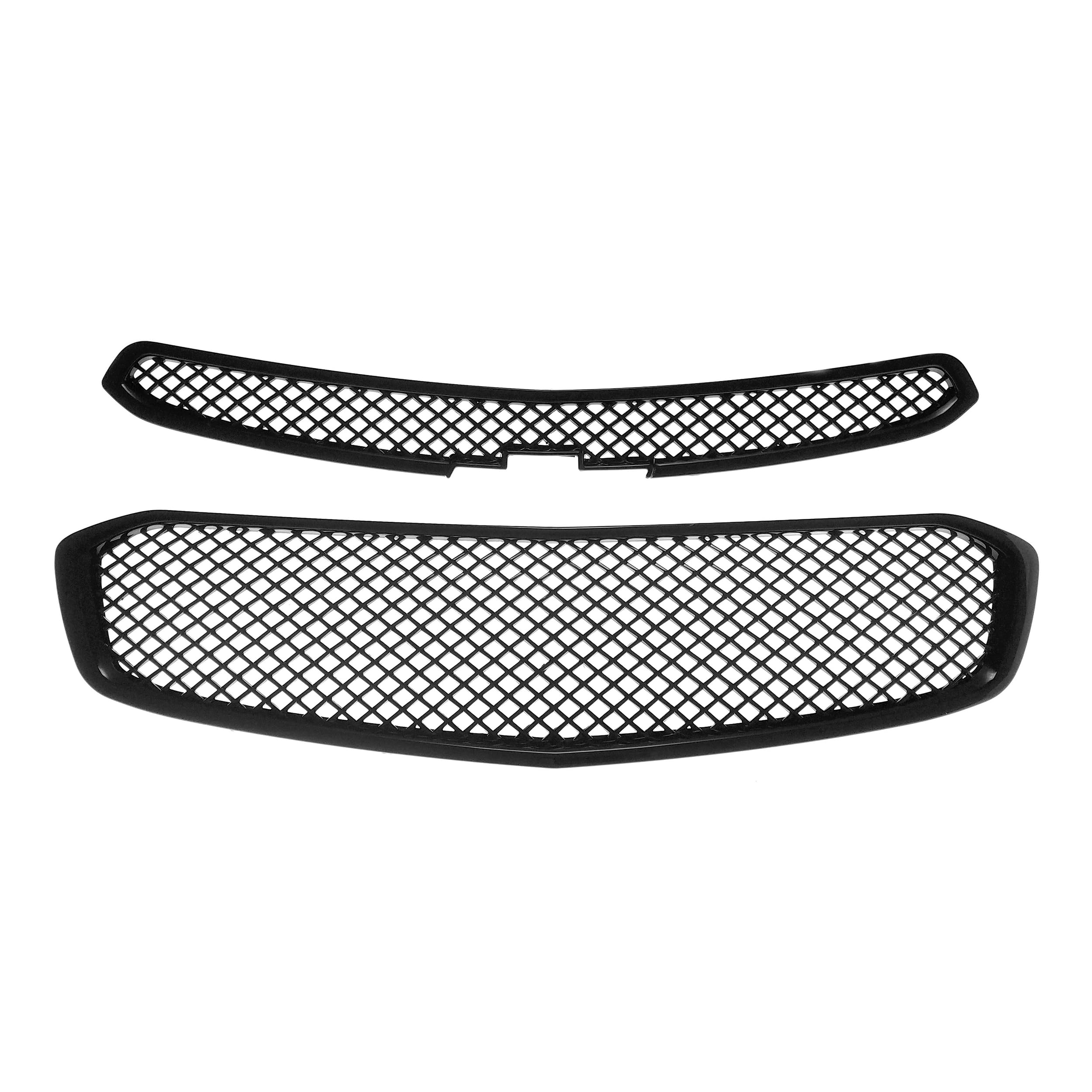 Patented ABS6423BLK 2-Piece Gloss Black Grille Overlay Insert for 2015-2016 Chevy Cruze LS/LT/LTZ - Easy Tape-On Installation, Durable ABS Material - Upgrade Your Car's Front Grille for Enhanced Style & Protection
