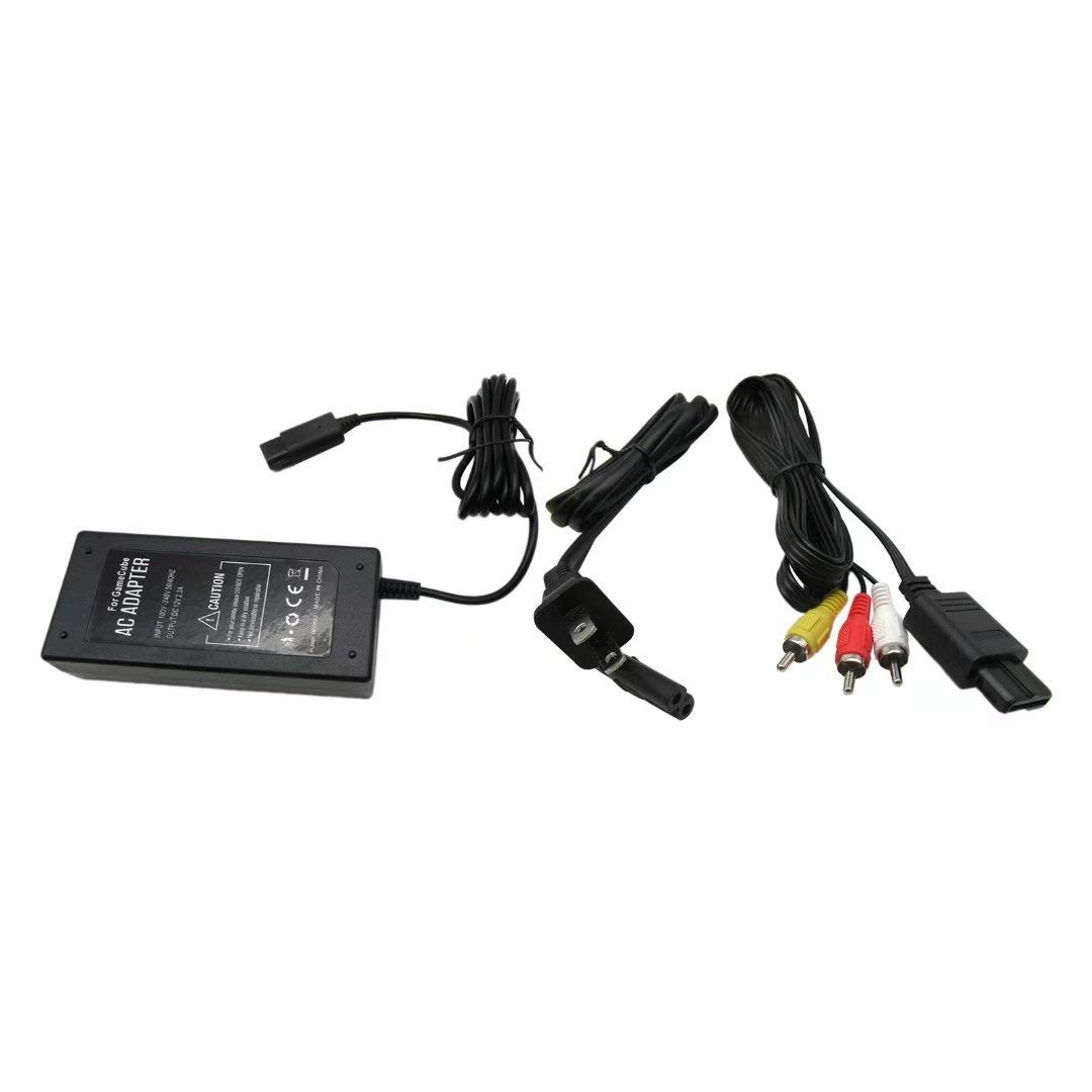 12V 3.25A AC Power Adapter & AV Cable for Nintendo Gamecube - Replacement Charger Set for Classic Gaming Consoles - Perfect for Home Entertainment and Retro Gaming Setup