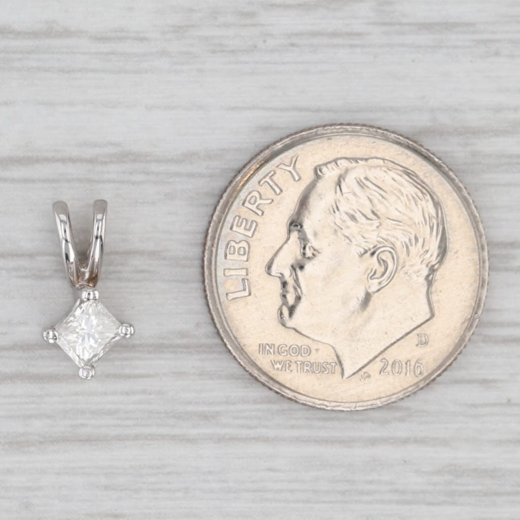 0.30 Carat Princess Cut Diamond Solitaire Pendant in 18K White Gold - Elegant Drop Necklace for Women, Perfect for Anniversary Gifts, Valentine's Day & Special Occasions