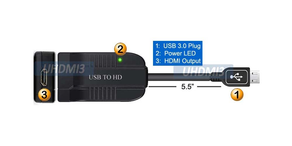 USB 3.0 to HDMI Adapter Converter - 4K Ultra HD External Video Graphics Card for Dual Monitor Setup | Supports HDMI Audio Output | Perfect for Home Office, Gaming & Multi-Tasking Workspaces