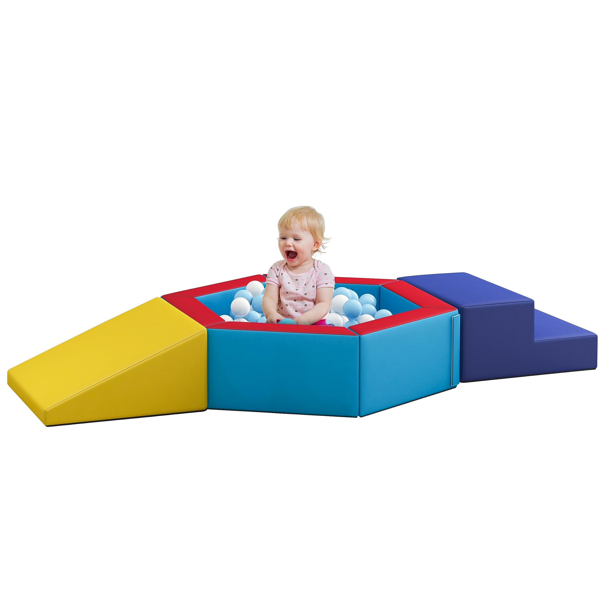 Soft Foam Climbing Toys for Toddlers - Safe Ball Pit & Crawl Play Set with Gym Pad | Easy to Clean & Assemble | Perfect for Indoor Playrooms, Daycare Centers & Home Play Areas