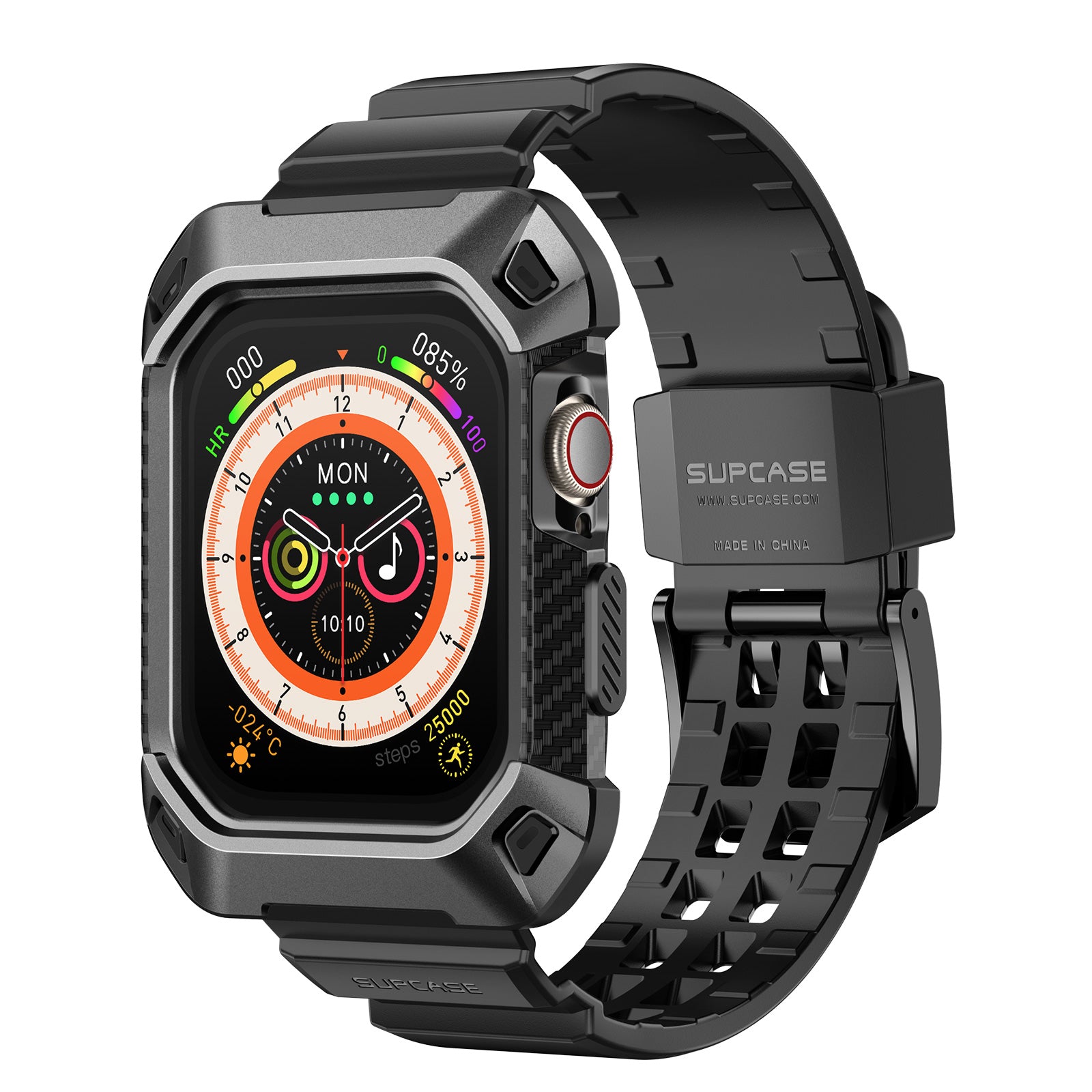 Apple Watch UB Pro Wristband Case (42mm) Black - Durable Protective Cover for Apple Watch Series 1-8 - Perfect for Workouts, Running & Outdoor Activities
