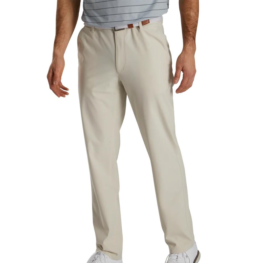 FootJoy Performance Knit Men's Golf Pants - Breathable, Stretchable & Comfortable for Golfing - Stone Color (Previous Season Style) | Perfect for Golf Courses, Driving Range & Casual Wear