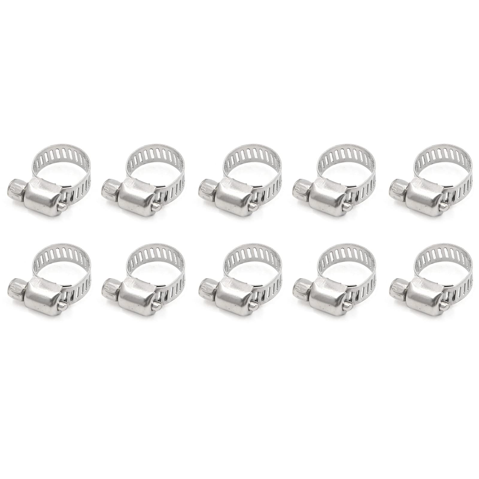 METALLIXITY Adjustable Stainless Steel Hose Clamps 20Pcs (9-16mm/0.35-0.63