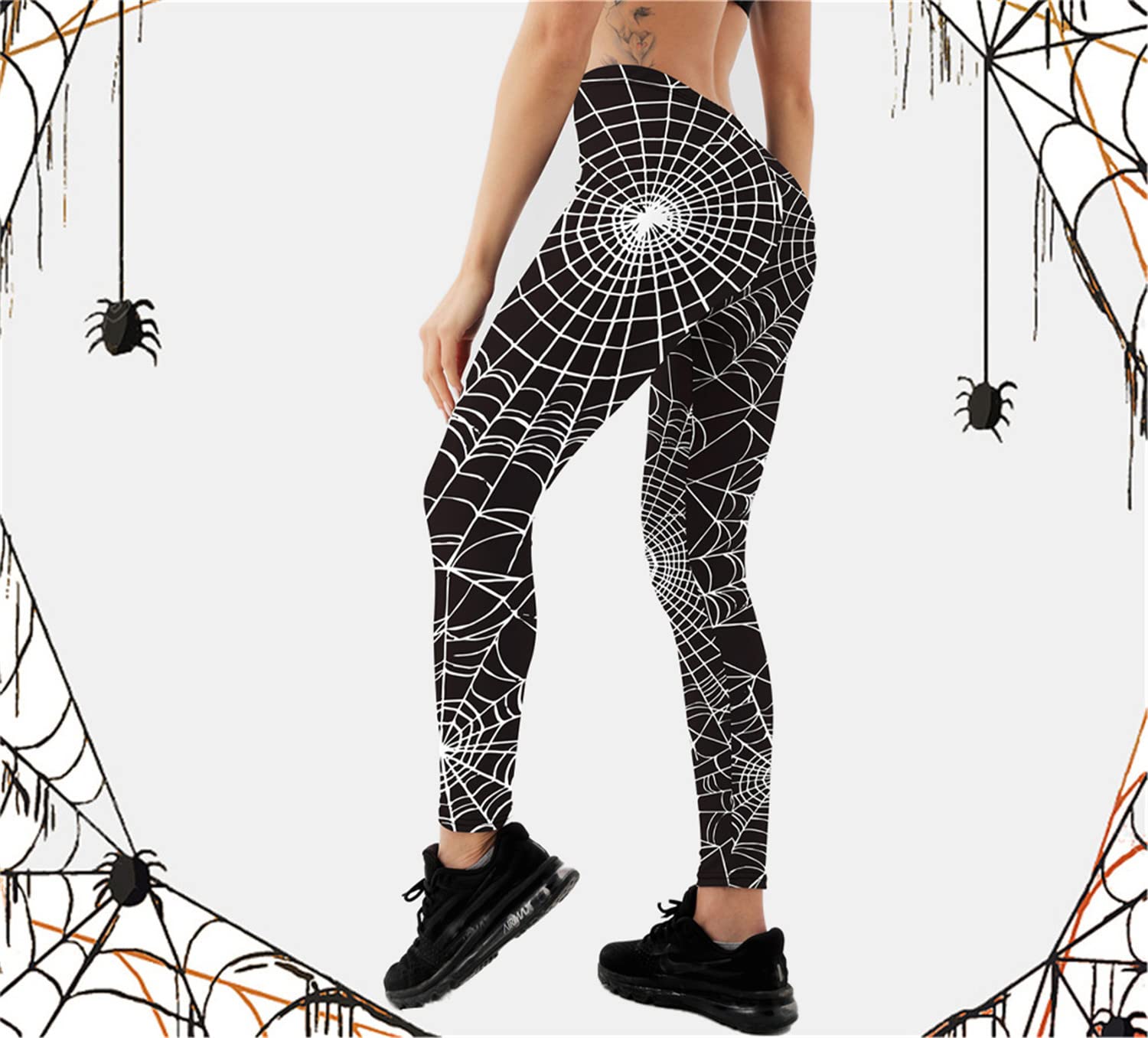 Nude Feeling Printed Leggings for Women - High Waist Yoga Pants for Running, Workout & Fitness - Skinny Stretch Long Slacks for Gym, Lounge & Everyday Wear