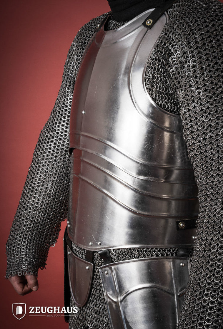 Polished Cuirass Warrior Armor with Tassets - Medieval Knight Costume for Cosplay, LARP & Historical Reenactment