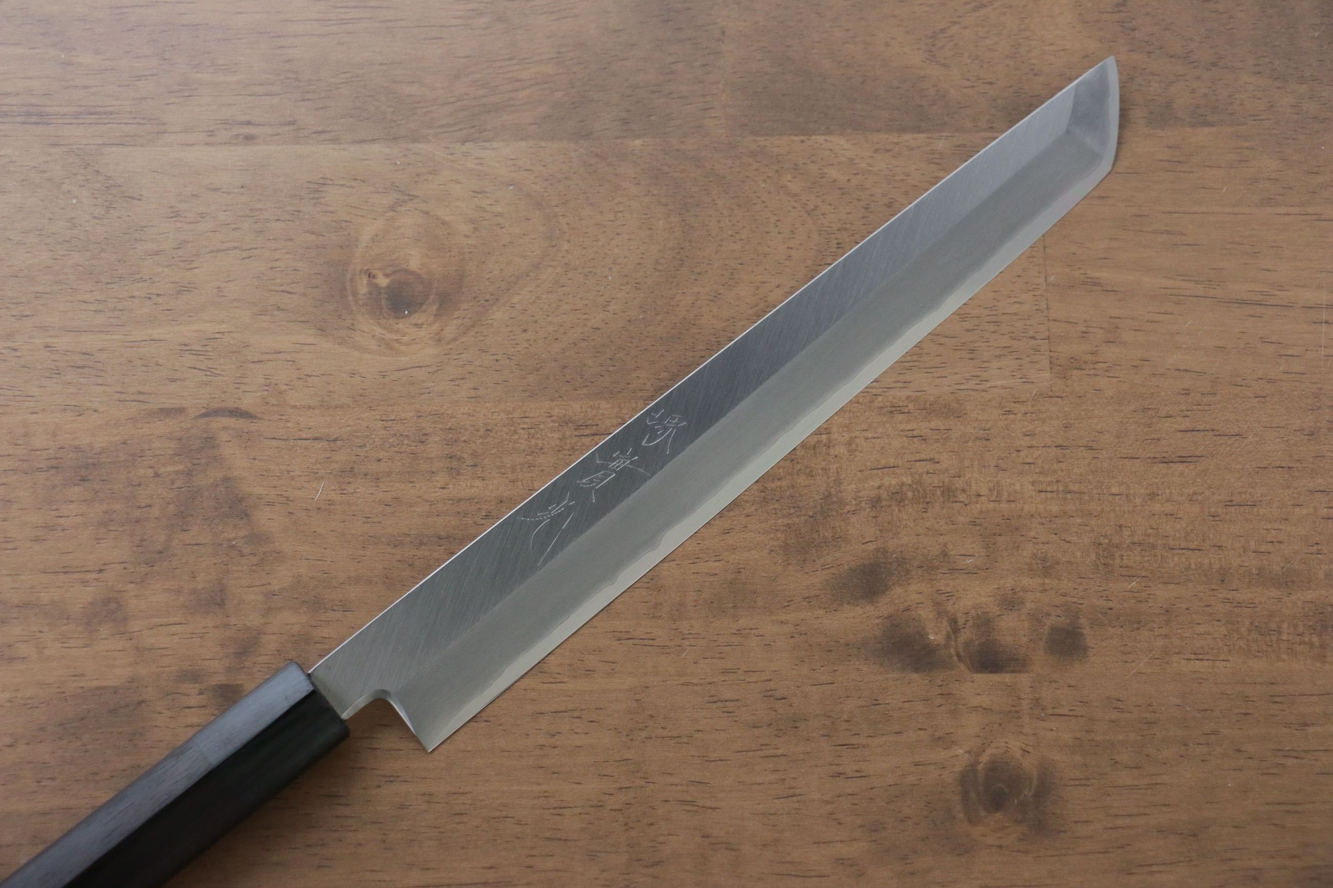 Premium Jikko Silver Steel No.3 Sakimaru Yanagiba 240mm - Japanese Sushi Knife with Exquisite Shitan Handle - Perfect for Sushi Chefs & Home Cooking Enthusiasts
