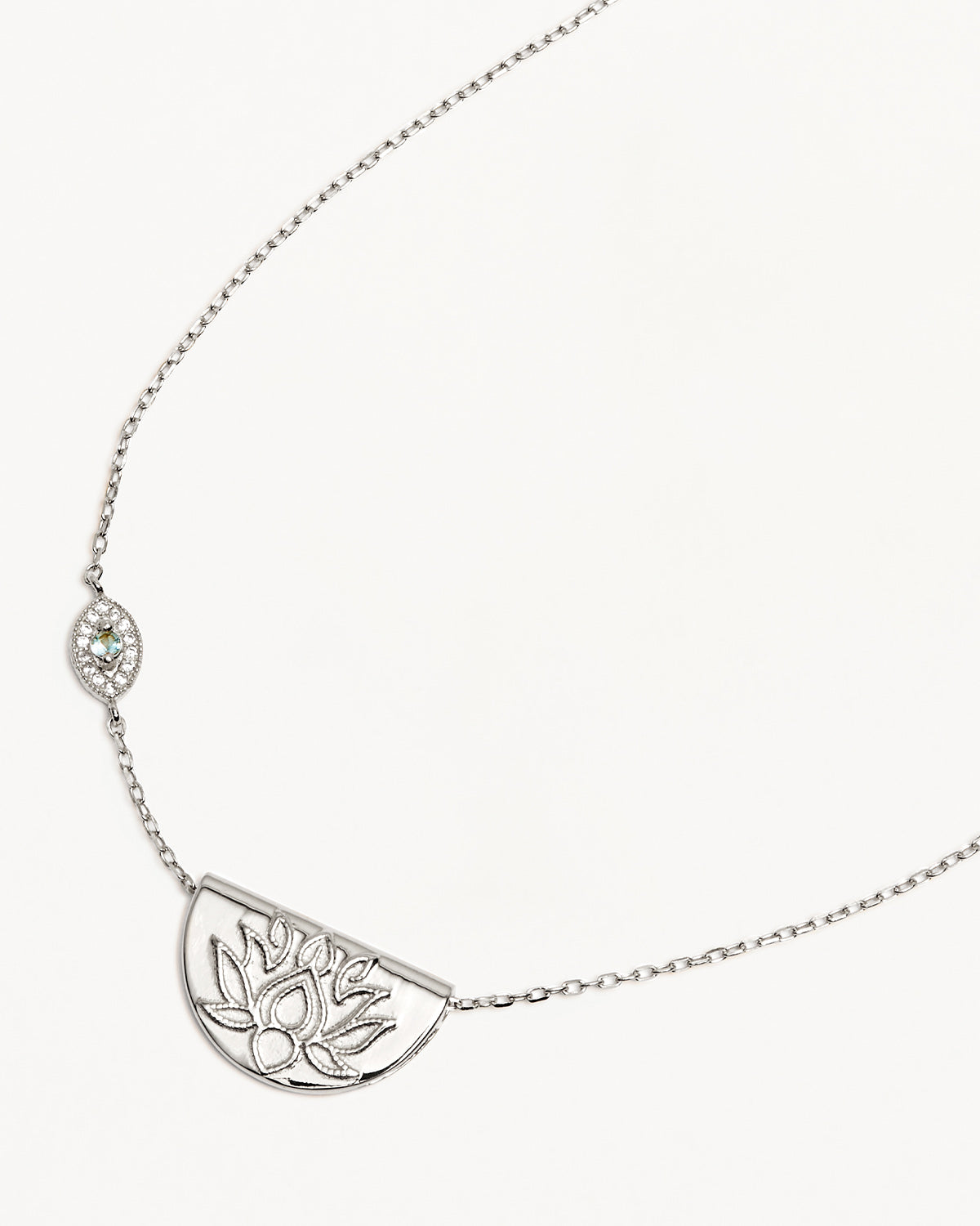 Sterling Silver Eye of Peace Lotus Pendant Necklace for Women - Spiritual Jewelry Gift for Meditation, Yoga & Boho Fashion