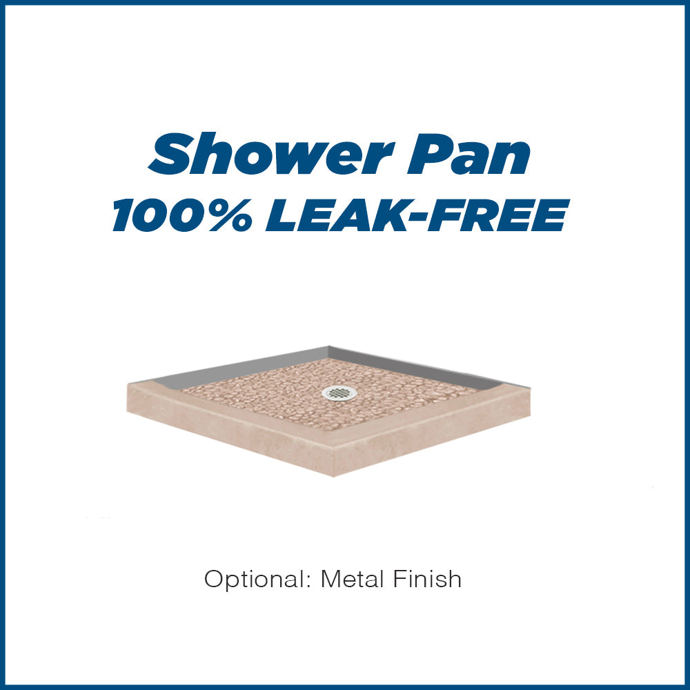 Pebble Brown Sugar Corner Shower Enclosure Kit - Waterproof Bathroom Shower Screen with Tempered Glass - Perfect for Small Bathrooms & Modern Home Decor