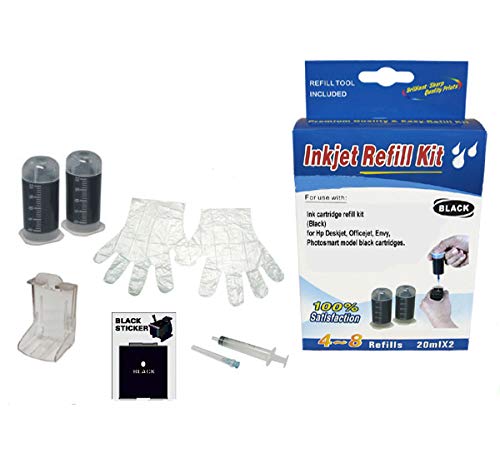 HP 67 & 67XL Ink Cartridge Refill Kit - Compatible with HP Envy 6052/6055/6058/6075/6452/6455/6458 & DeskJet 1255/2732 Printers - High-Quality Dye BK & CMY Ink for Home & Office Printing