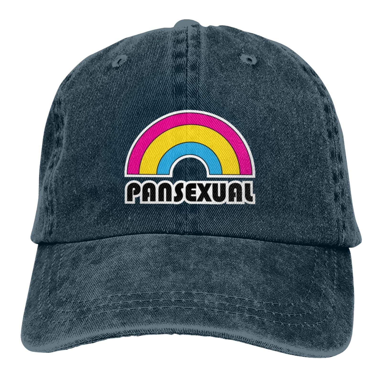 Pansexual Pride Rainbow Baseball Cap - LGBTQ+ Trucker Hat for Men & Women - Black Adjustable Snapback for Pride Parades & Everyday Wear