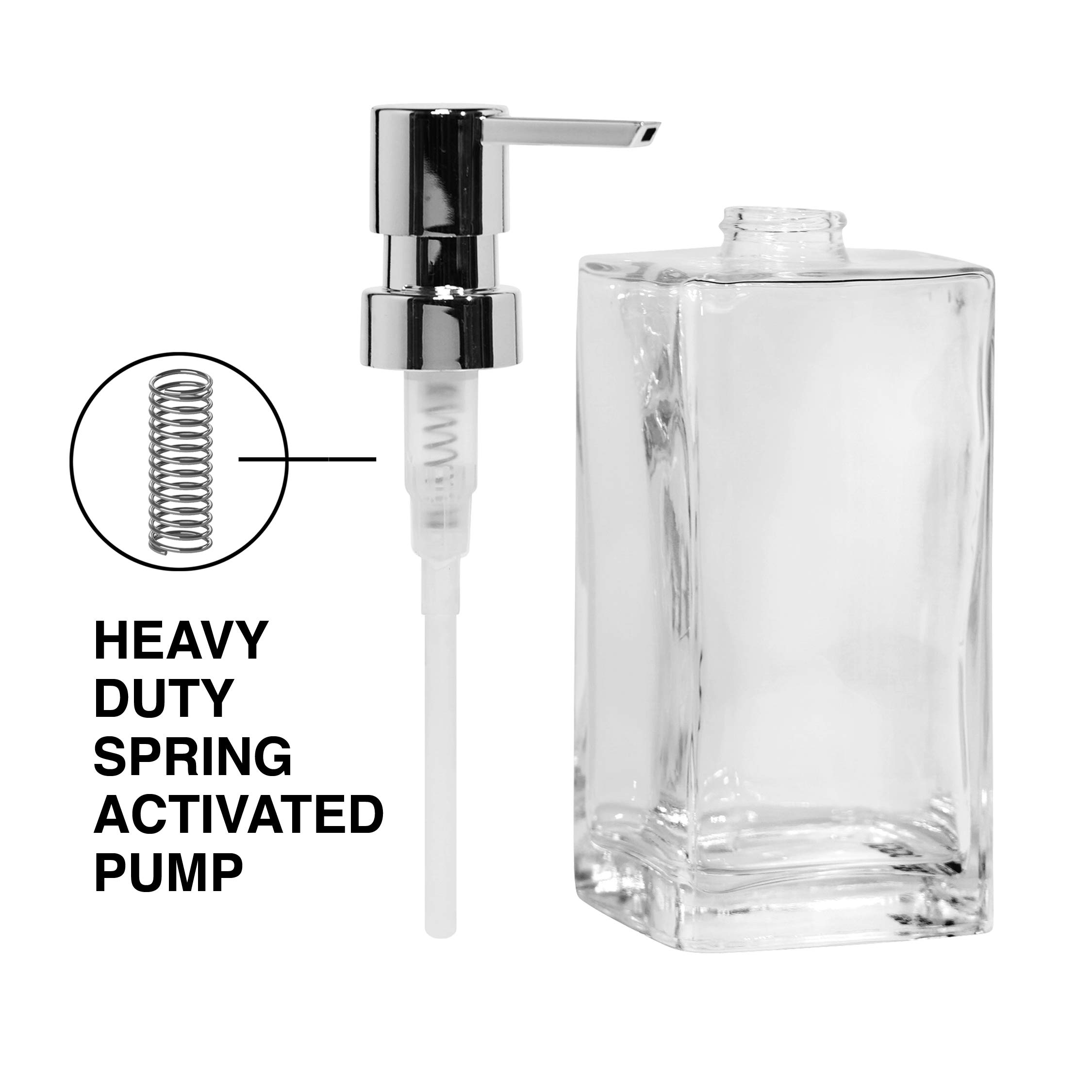 Oggi 5713.6 Glass Soap Dispenser - 13 oz Aqua Blue - Elegant Bathroom & Kitchen Soap Dispenser for Hand Wash, Dish Soap or Lotion - Perfect for Home, Office or Restaurant Use