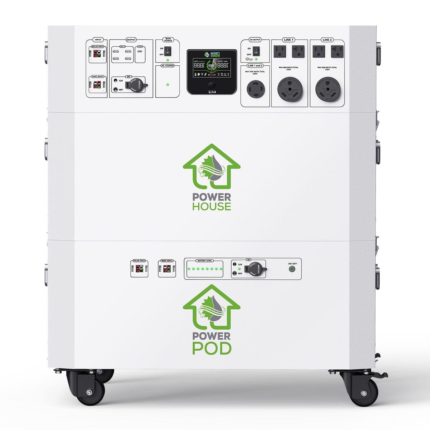 Nature's Generator Powerhouse Platinum Plus System - Solar & Wind Powered Generator for Home Backup, Emergency Power, Off-Grid Living & Outdoor Adventures