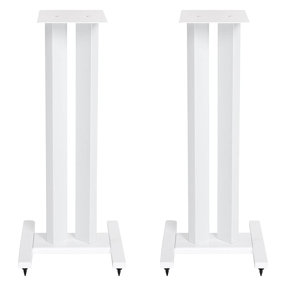 ELAC LS20 White Bookshelf Speaker Stands - Premium Pair for Home Audio & Studio Monitor Setup | Perfect for Living Room, Bedroom, or Office Speaker Placement
