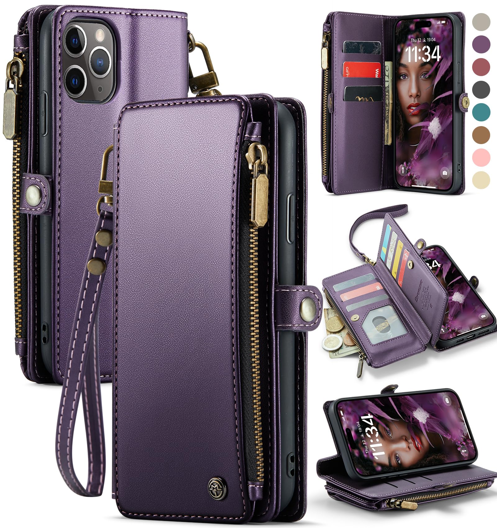 RFID Blocking PU Leather Wallet Phone Case for iPhone 11 Pro Max (6.5