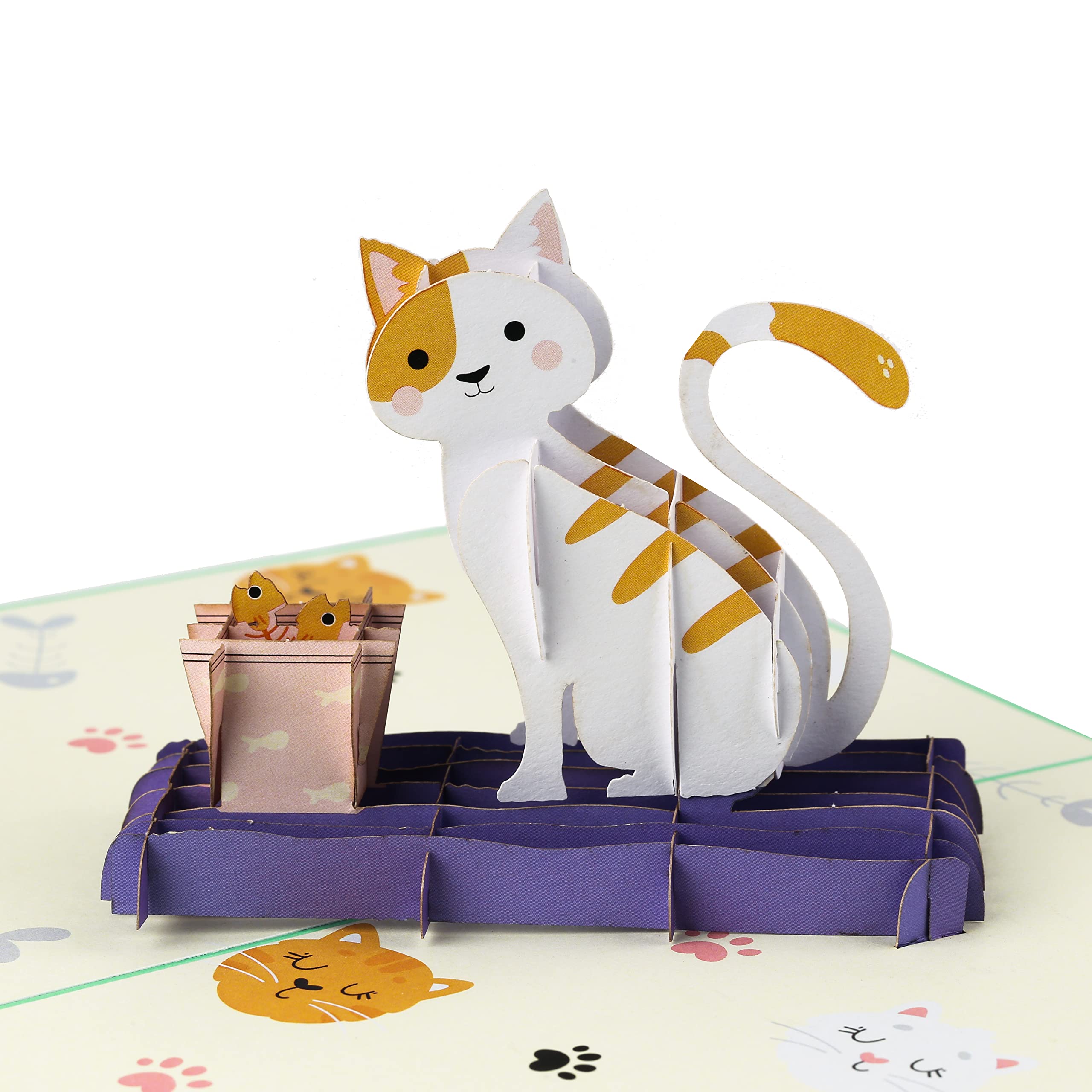 TRUANCE Pop Up Greeting Card - Cats & Fishes 3D Birthday Card for Mom, Dad, Daughter | Anniversary Gift Idea | Perfect for Birthdays, Mother's Day, Father's Day & Special Occasions