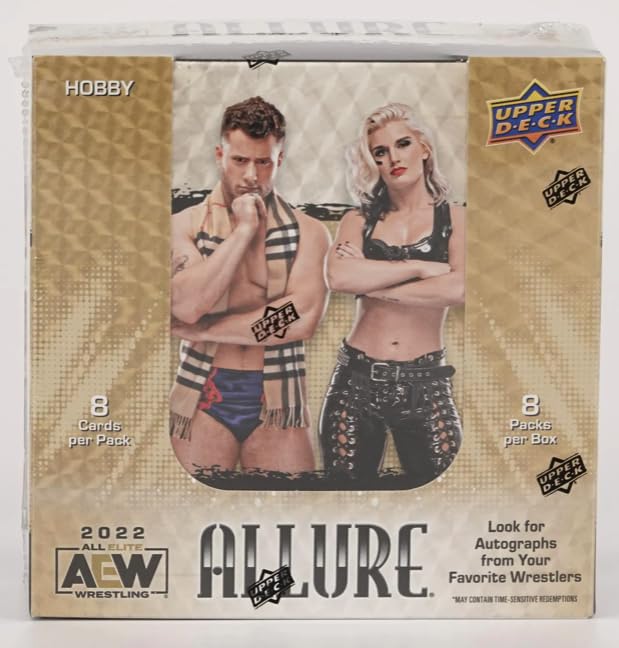 2022 AEW All Elite Wrestling Allure Hobby Box - 8 Packs (64 Trading Cards) | Collectible Memorabilia for Wrestling Fans & Card Collectors | Perfect for Gifts, Display, and Investment