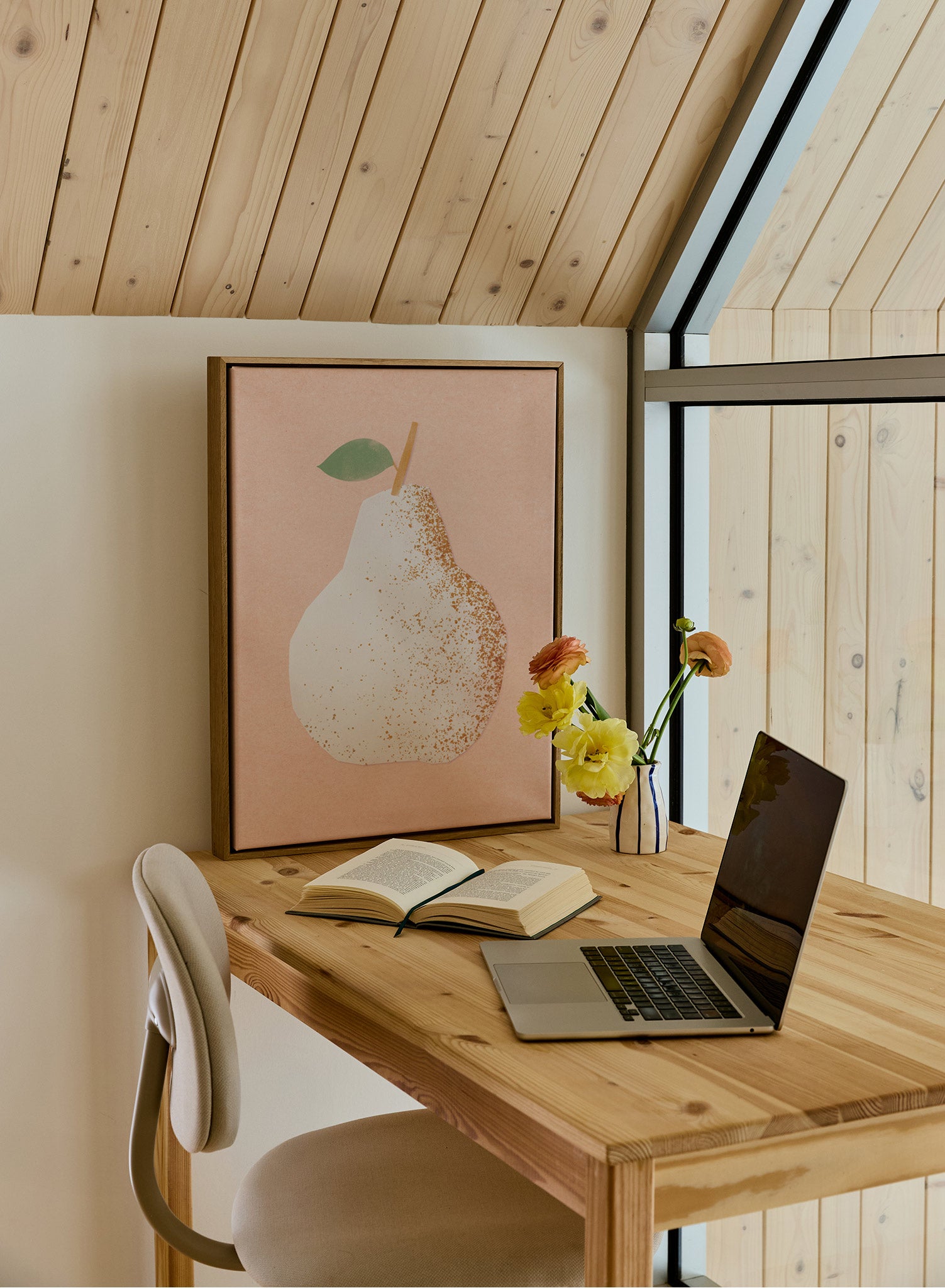 Paper Cut Pear Art Print - Modern Home Decor for Living Room, Bedroom & Office | Wall Poster for Unique Aesthetic Appeal