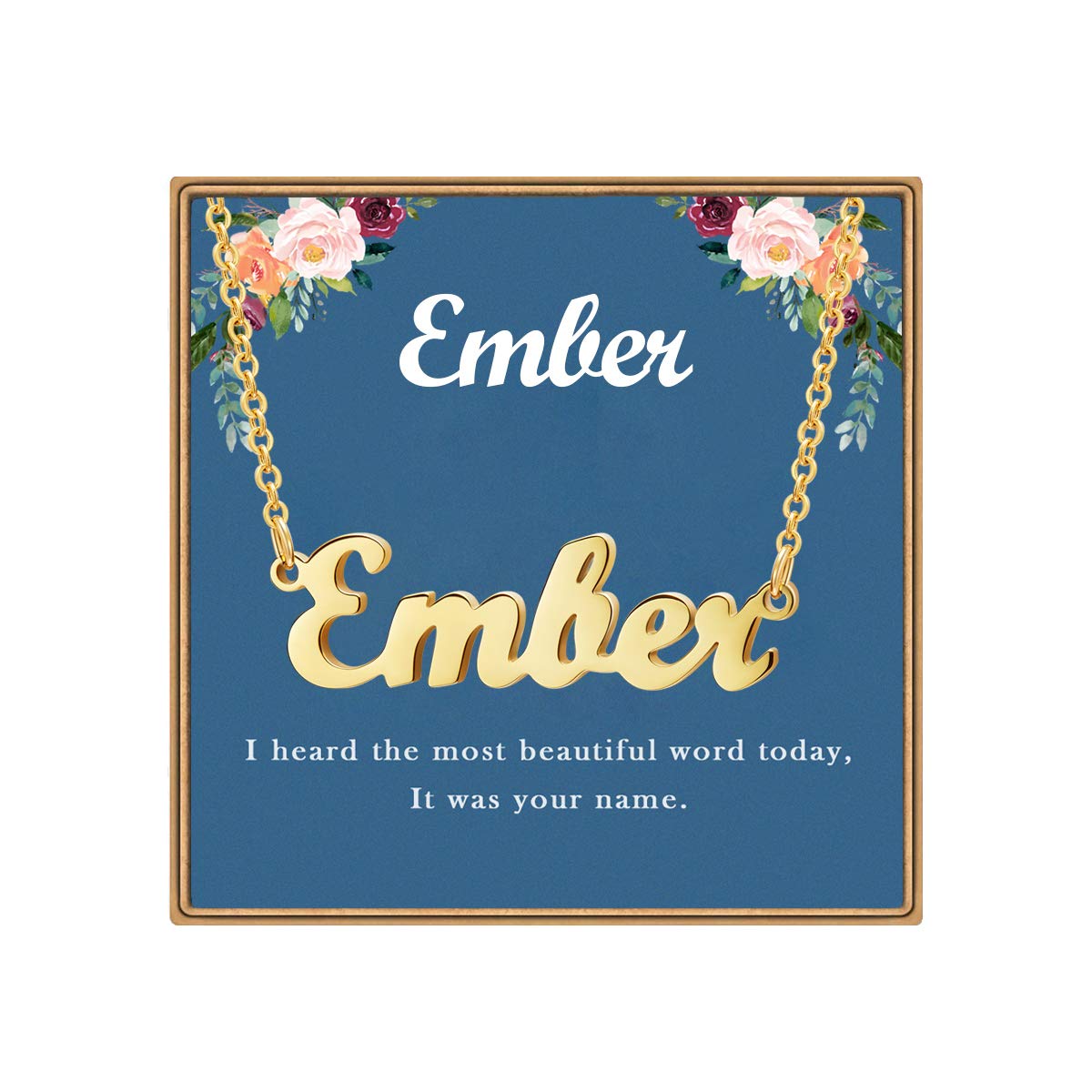 Personalized Name Necklace - Custom 14K Gold Plated Dainty Nameplate Necklace for Women & Teen Girls | Birthday Gift, Anniversary Present, Mother's Day Jewelry | Perfect for Everyday Wear, Special Occasions & Gifting
