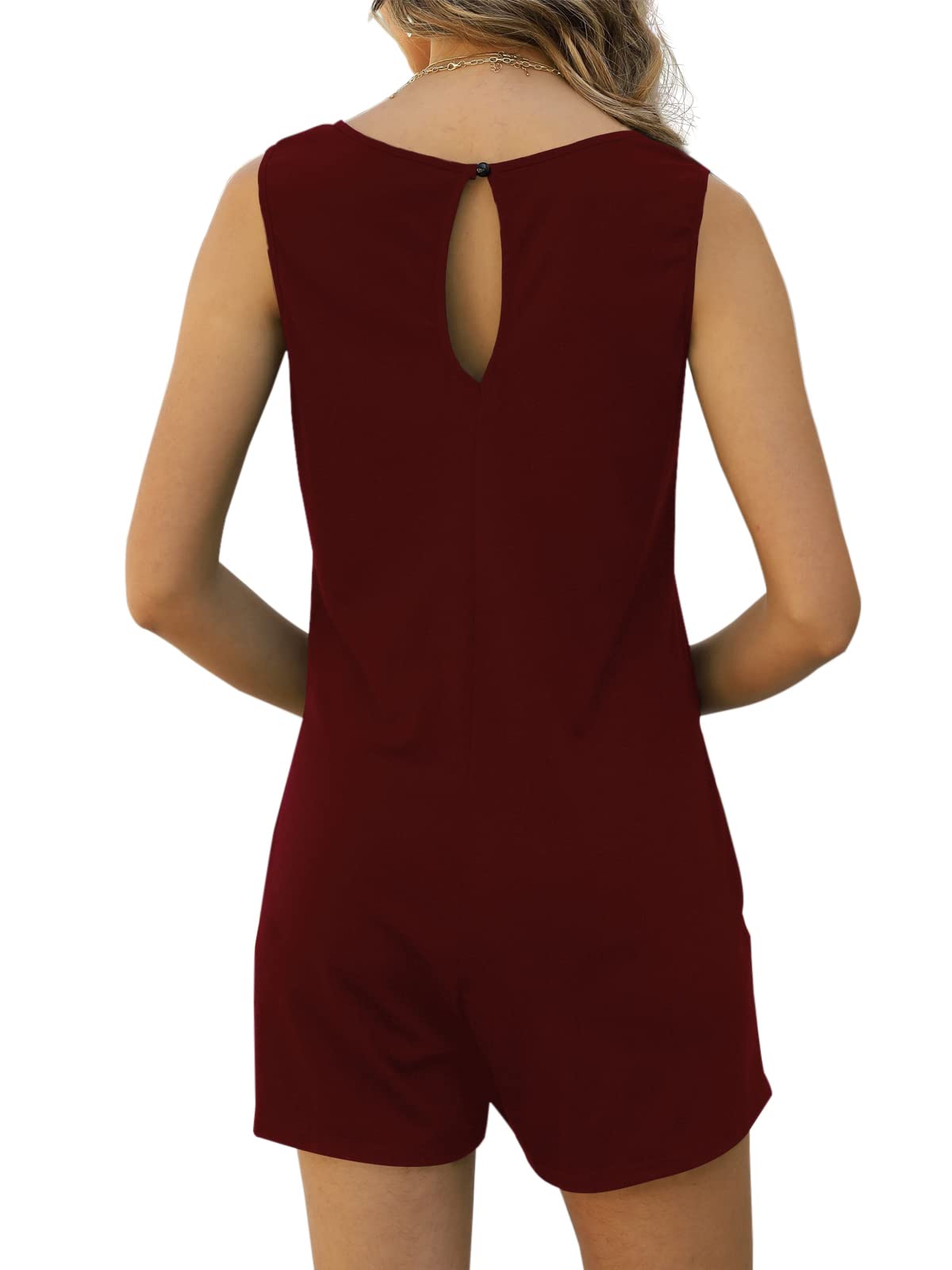 Women's Summer Casual Loose Tank Romper - Sleeveless Crewneck Jumpsuit Shorts with Pockets | Comfortable Outfit for Beach, Vacation & Outdoor Activities 2025