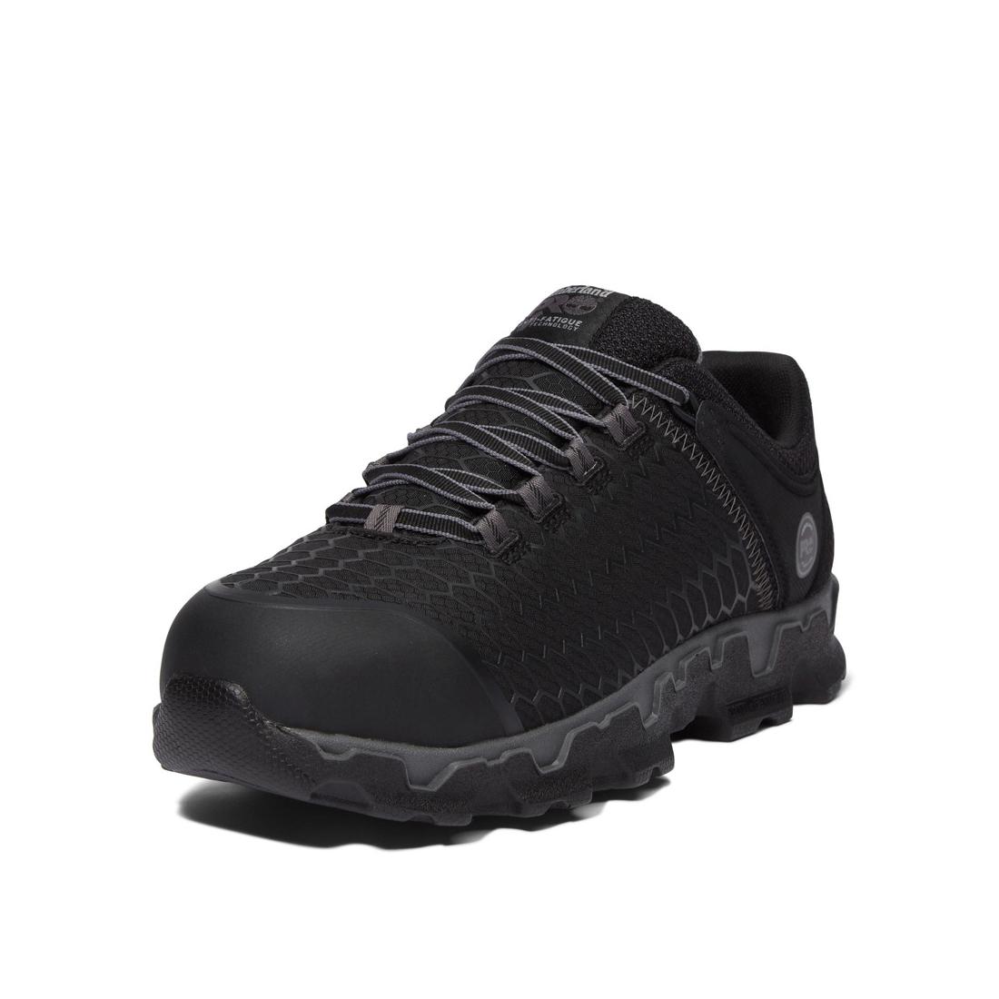 Powertrain Sport Alloy Toe Work Shoes for Men - Black/Grey Safety Sneakers - Lightweight & Comfortable for Construction, Warehouse & Industrial Work