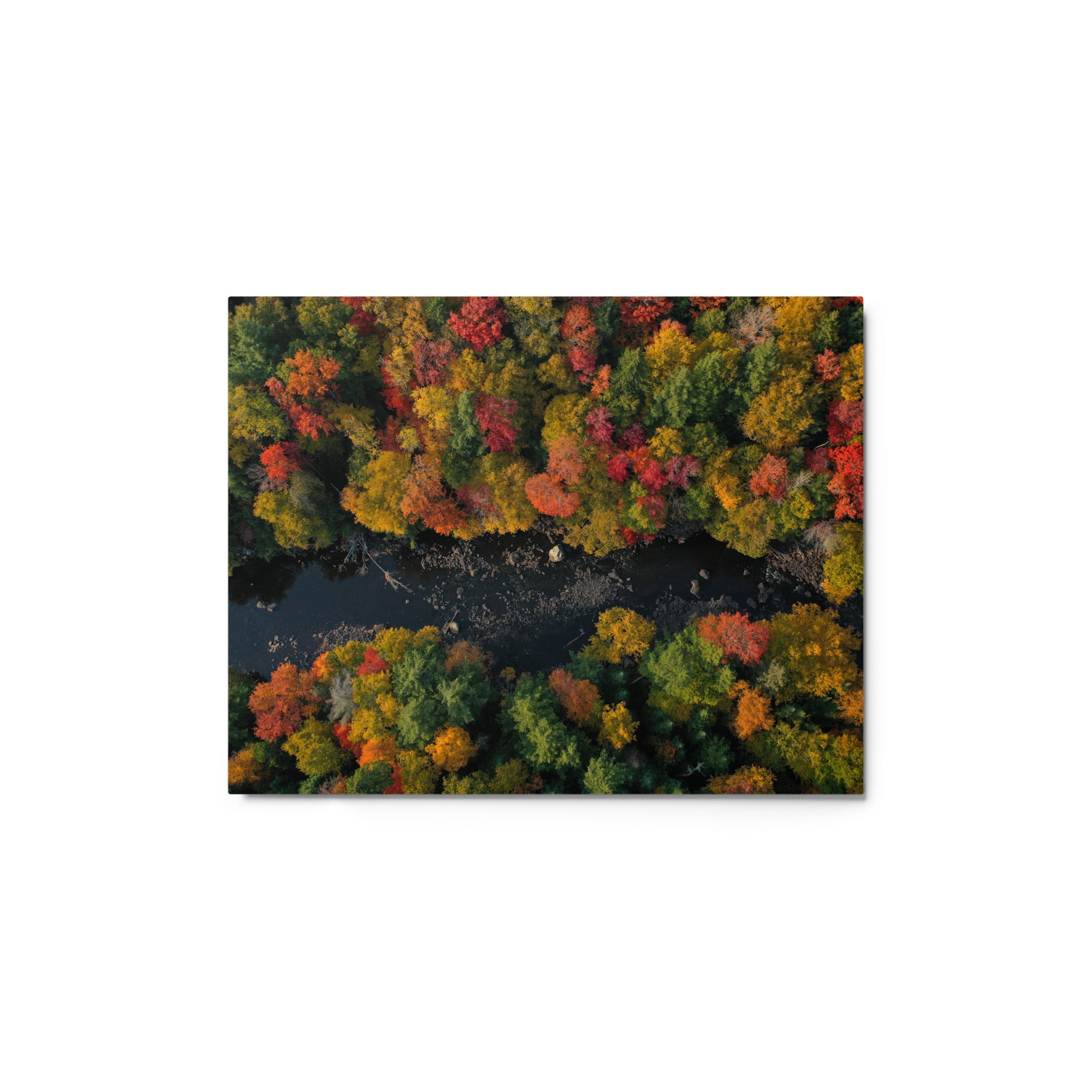 Adirondack Autumn Aerial View Metal Wall Art Print - Rustic Landscape Photography for Home & Office Decor