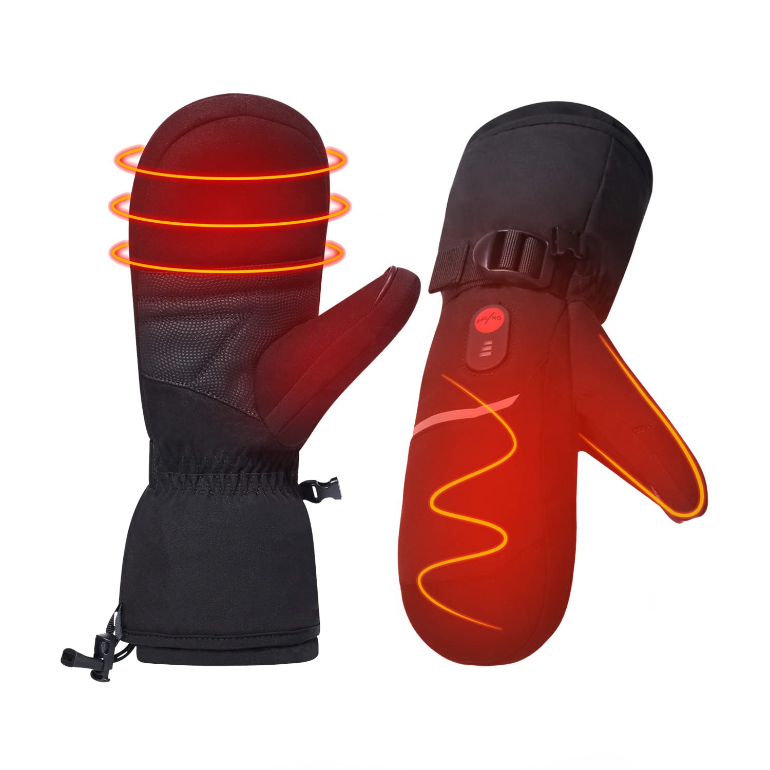Day Wolf Heated Gloves for Men & Women - 7.4V 2200mAh Rechargeable Battery, Waterproof Winter Gloves for Skiing, Snowboarding, Camping, Hiking & Motorcycle Riding - Warm Electric Mittens for Cold Weather Outdoor Activities