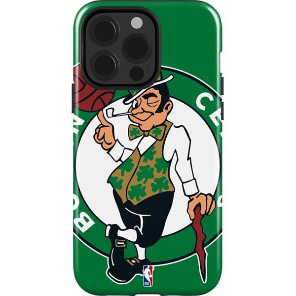 Officially Licensed NBA Boston Celtics Large Logo Impact Phone Case for iPhone 15 Pro - Durable Protection for Basketball Fans & Celtics Supporters