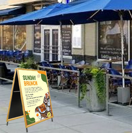 40x60 Wooden A-Frame Sign Holder with 1 1/4