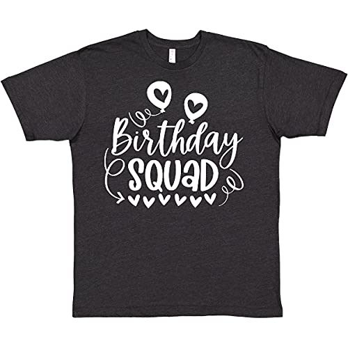 Inktastic Birthday Squad Cute Balloons and Hearts Graphic T-Shirt for Women - Fun Birthday Party Outfit & Casual Wear
