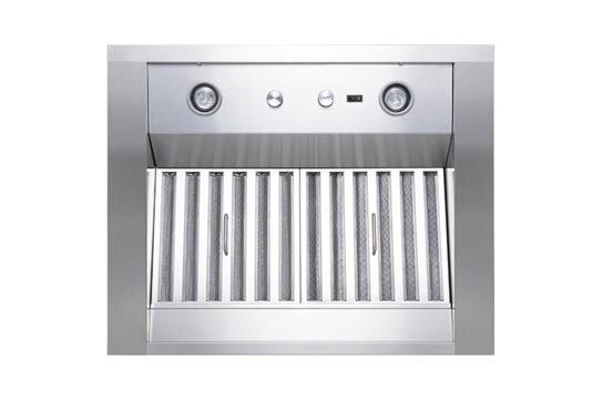 WP28M36SB 36-Inch Stainless Steel Professional Range Hood - 300 to 1650 CFM with Internal/External Blower Options | Perfect for Modern Kitchens & Commercial Cooking Spaces