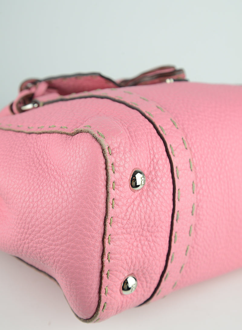 Fendi Selleria Leather Handbag in Pink - Luxury Women's Crossbody Bag for Work, Travel & Everyday Use