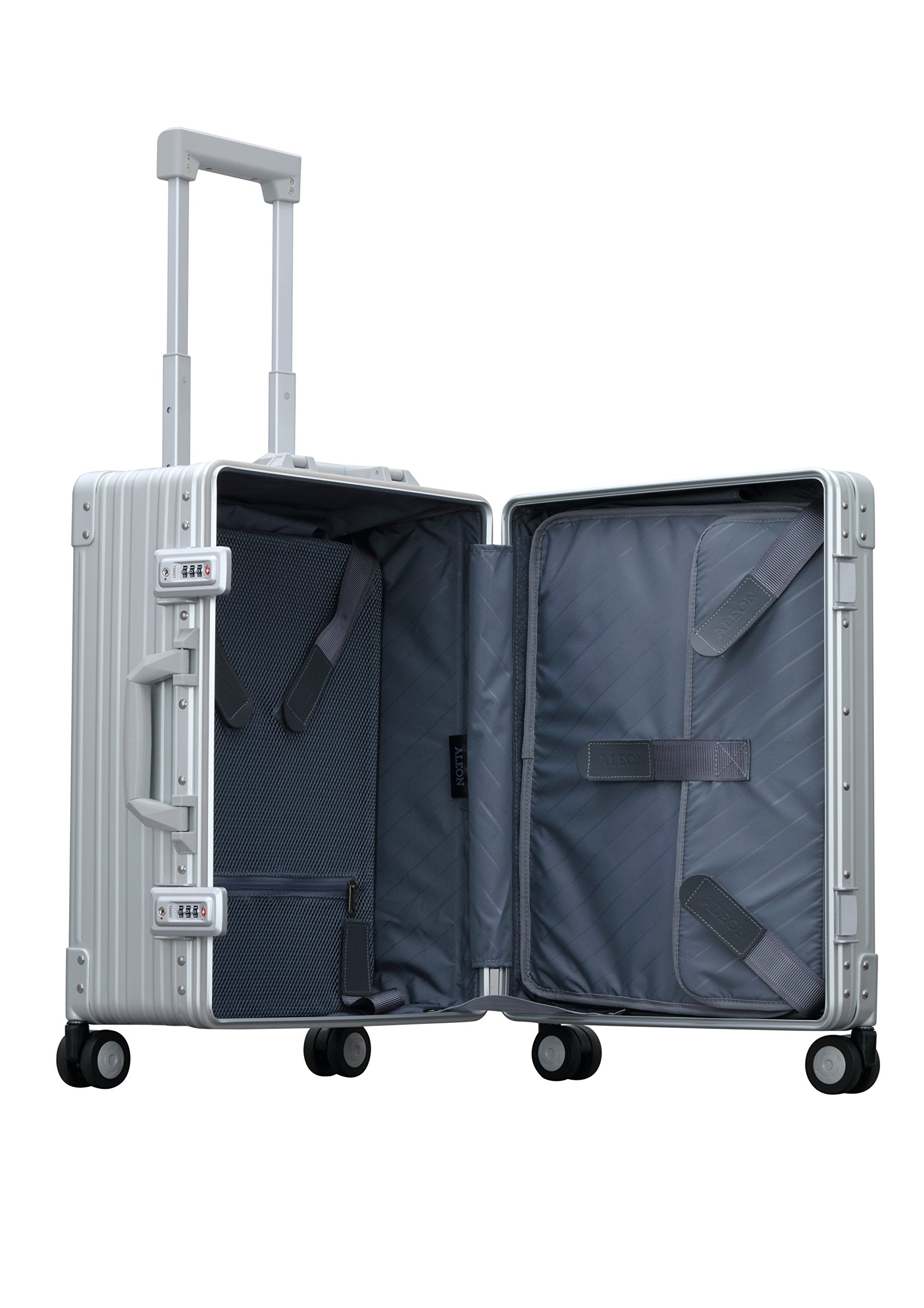 Aleon 21 Inch Aluminum Hardside Carry On Luggage with Suiter - Lightweight Durable Spinner Suitcase for Business Travel & Weekend Getaways